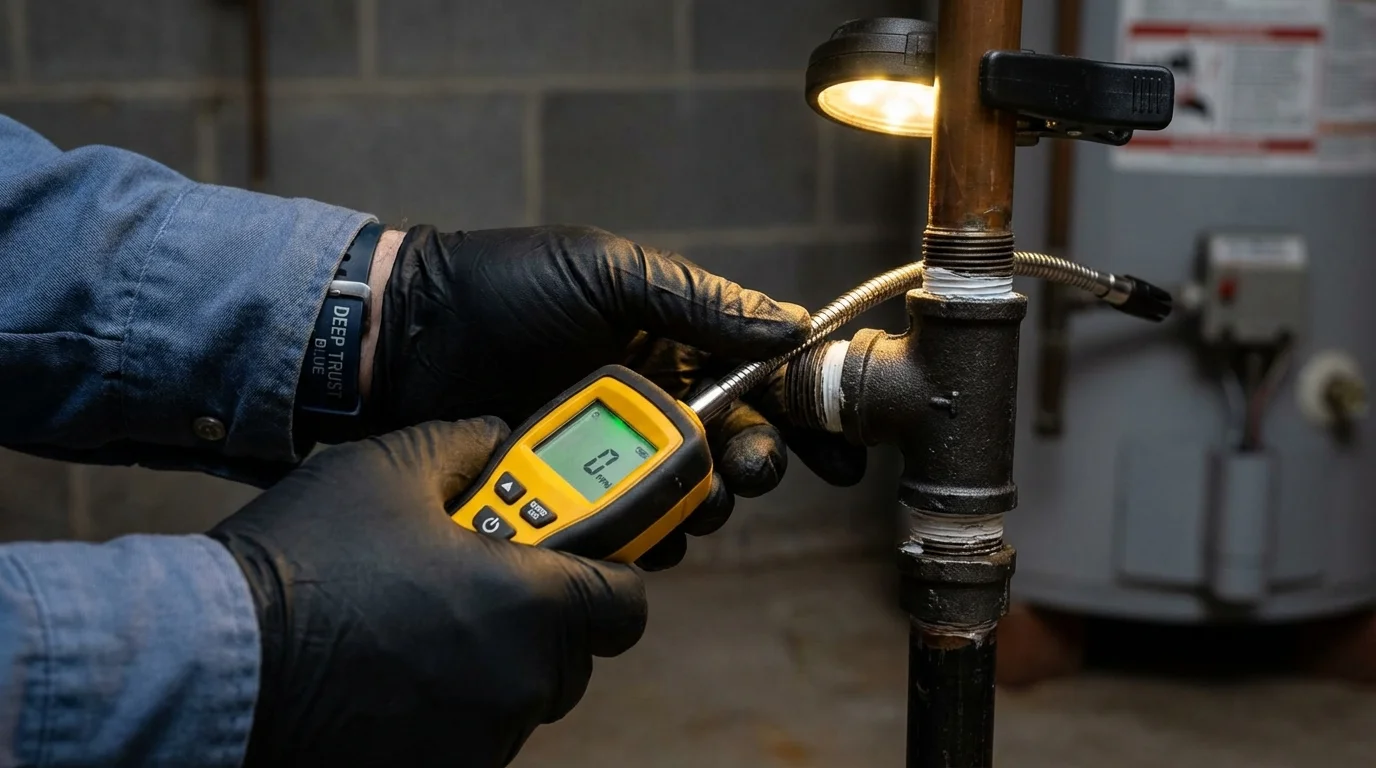 Gas leak detection with electronic sniffer by Johns Plumbing LLC in Belleair Beach